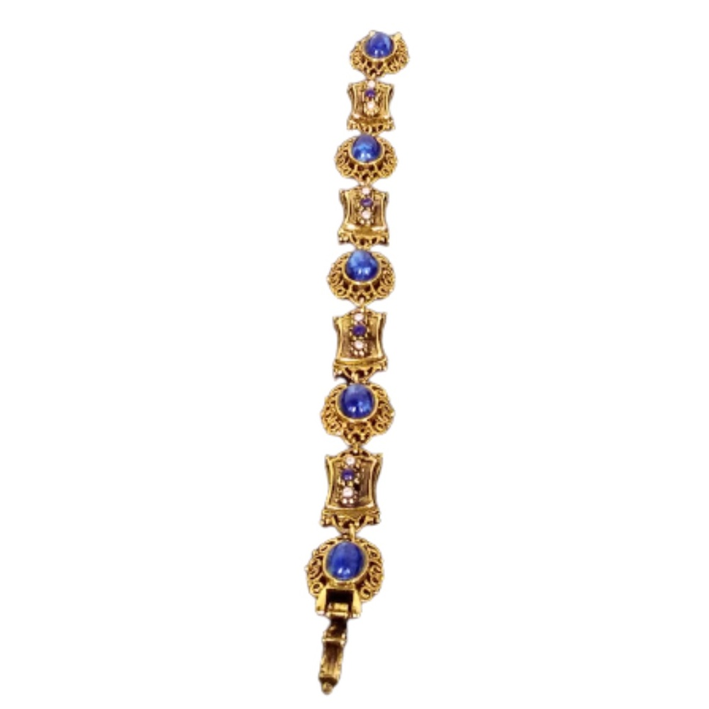 ART©️ Designer Easter Egg Beads Gold Tone Vintage Bracelet - Picture 7 of 11